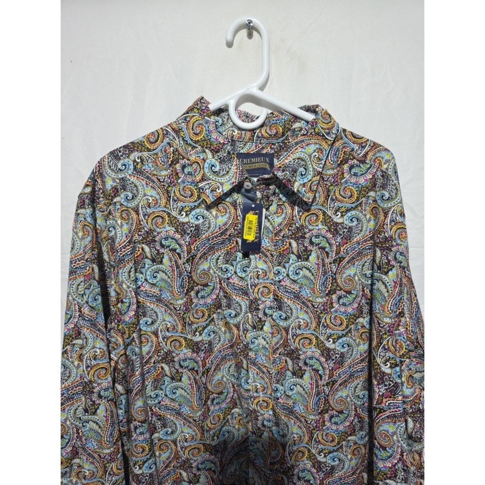 Cremieux Premium Denim Mens 2XB Paisley Button Down Shirt Multi Color Cotton NWT
